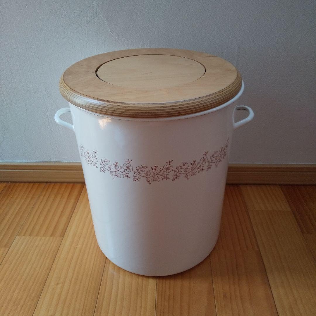 Amazon｜ホーロー ダストボックス リビング缶 ごみ箱｜フタ付き